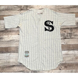 White Sox Jersey XL Gray Vintage Pinstripe Chicago MLB Baseball Cooperstown